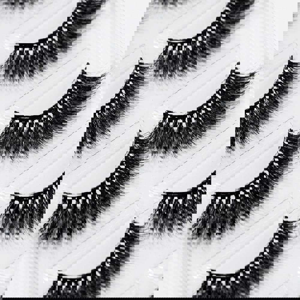 New 15-25mm 3D Faux Mink Hair Cross False Eyelashes 5/10 Pairs Long Eye Lashes Handmade Thick Makeup Beauty Extension Tools