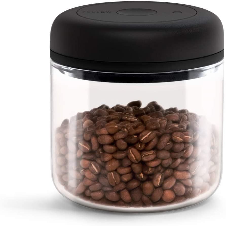 Fellow Atmos Vacuum Canister for Coffee & Food Storage - Airtight Sealed Container, Clear Glass, 1.2 Liter