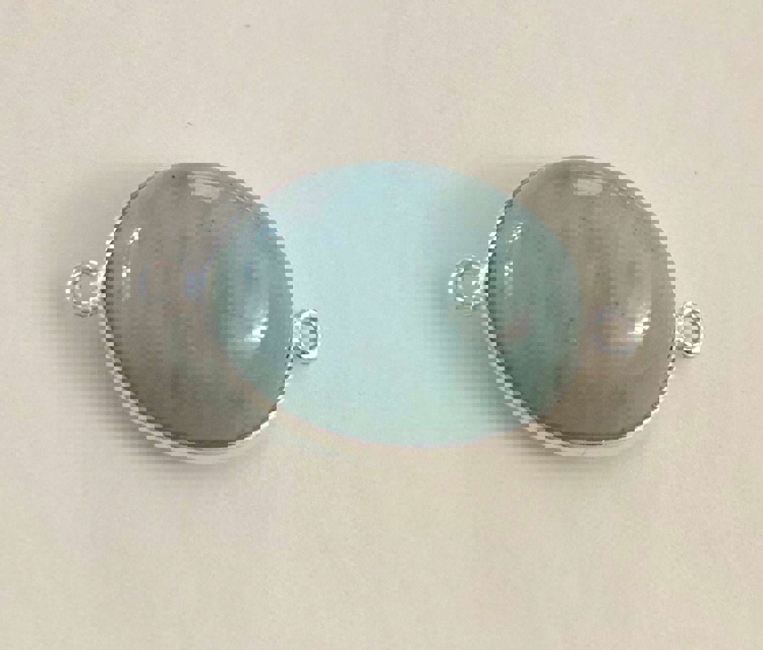 Handmade 925 Sterling Silver Aquamarine Bezel Connector for Jewelry Making
