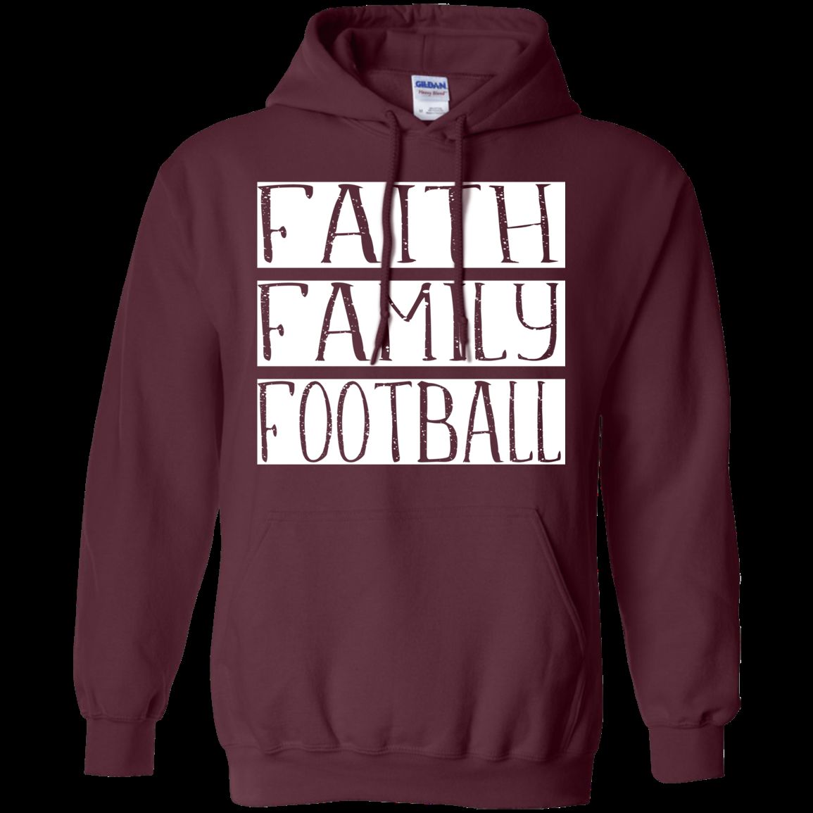 Faith, Family, Football Hoodie - Plush Pullover for Casual Comfort