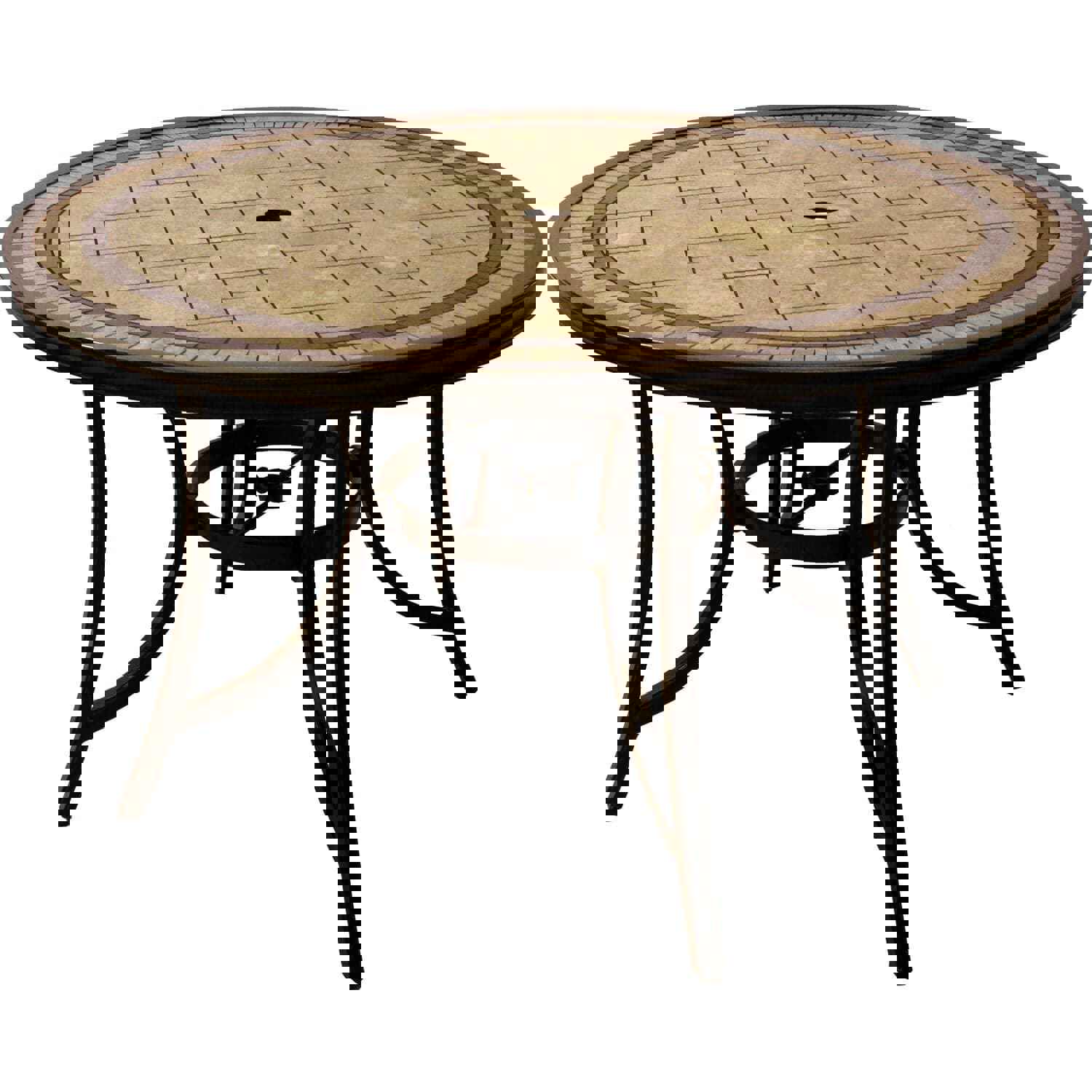 Hanover Fontana 5-Piece Outdoor Dining Set with Four Swivel Rockers and a 51 In. Tile-top Dining Table