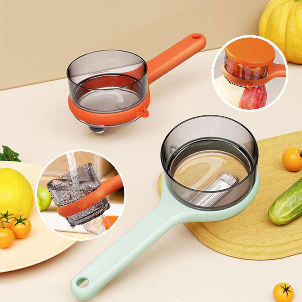 Kitchen Multi-Functional Peeler With Bucket Storage Scratcher