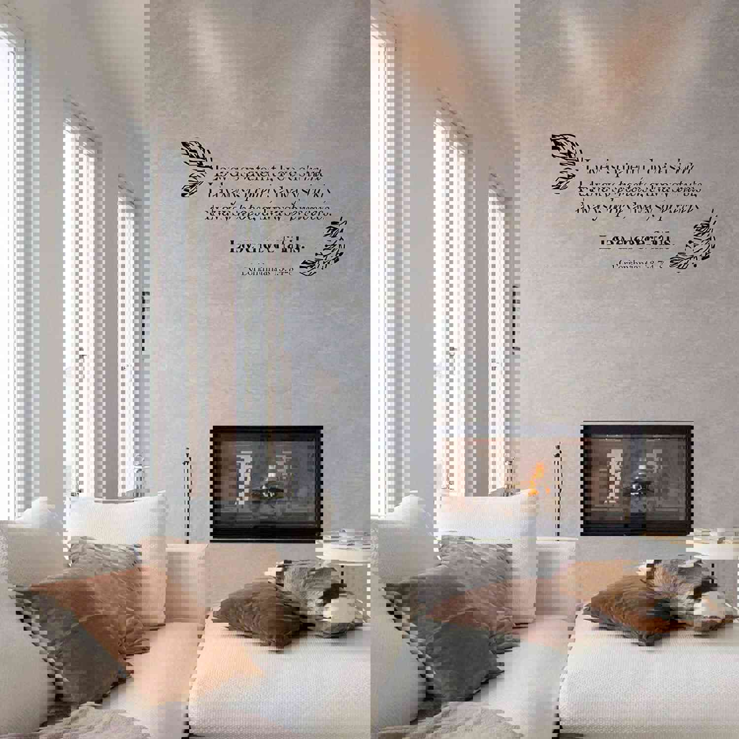 Religious Quotes Vinyl Wall Sticker - Love Is Kind Corinthians Bible Verse Decal