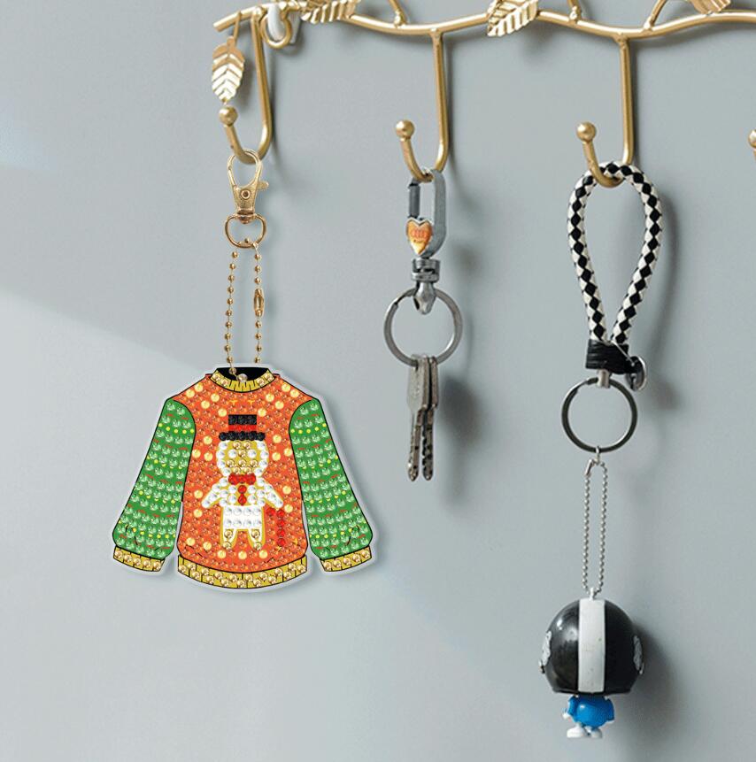 6 pcs DIY Diamond Painting Keychain