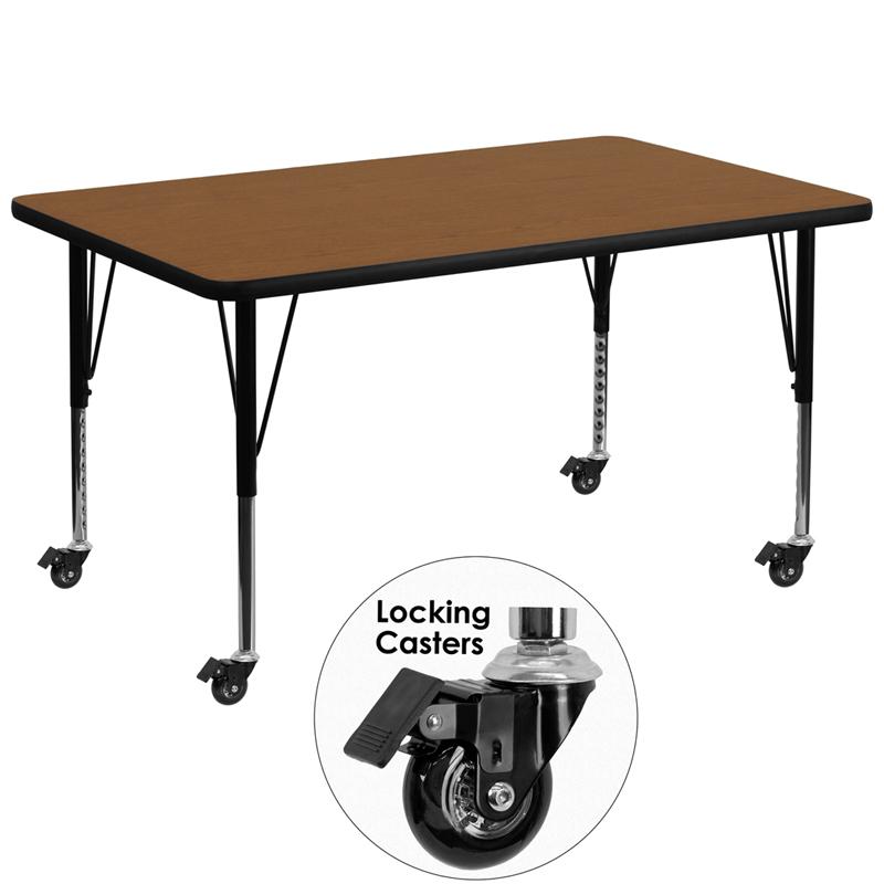 Flash Furniture Adjustable Oak Laminate Activity Table for Kids