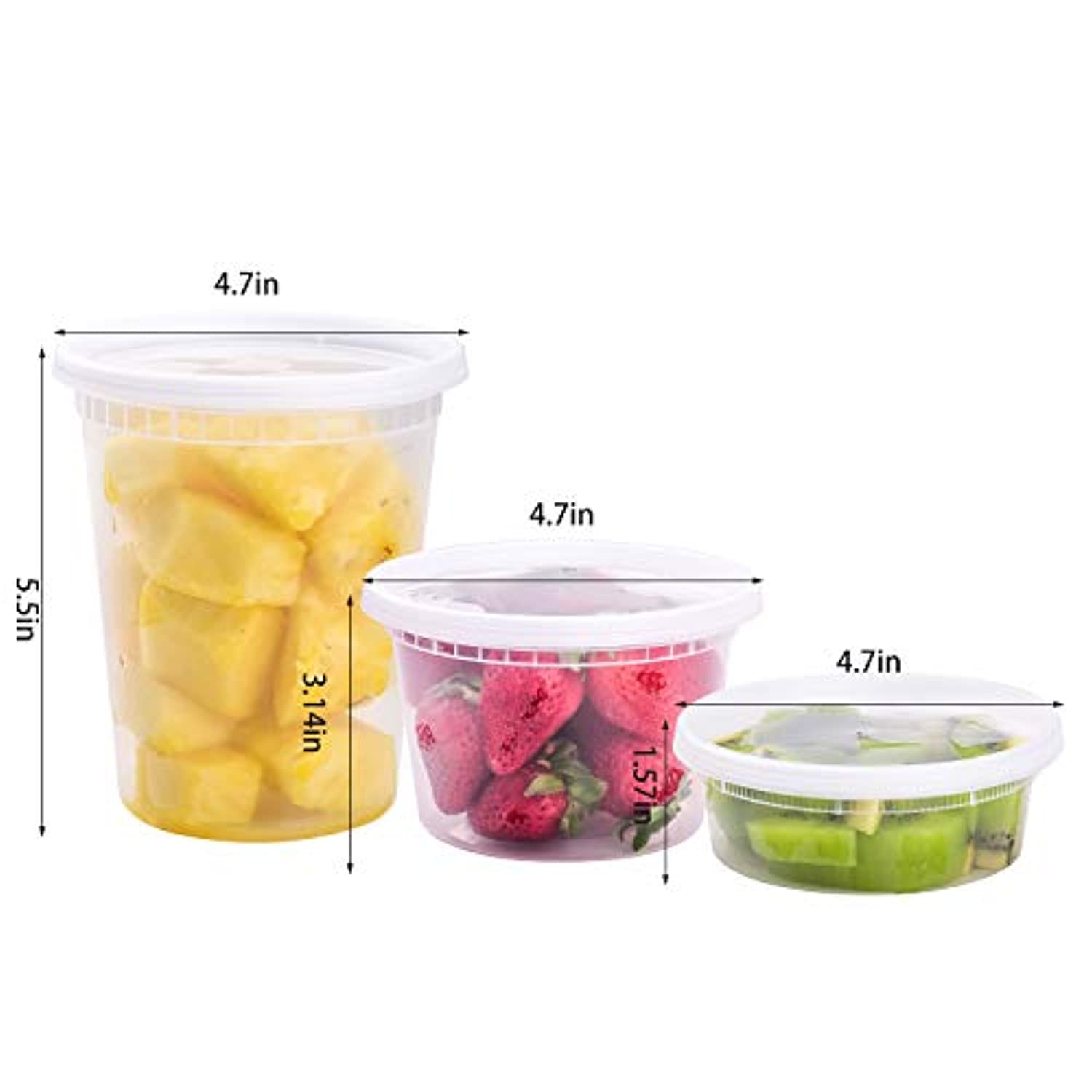 TashiBox Airtight Plastic Food Storage Containers (8 oz, 16 oz, 32 oz, 48 Sets) - BPA Free, Microwave/Dishwasher/Freezer Safe