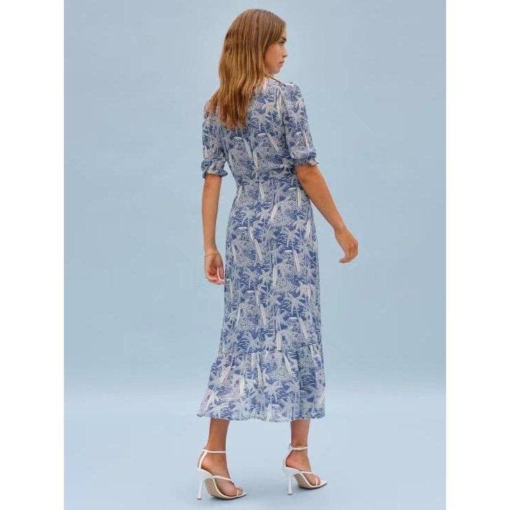 Fashion Elegant V-Neck Puff Sleeve Beach Dress