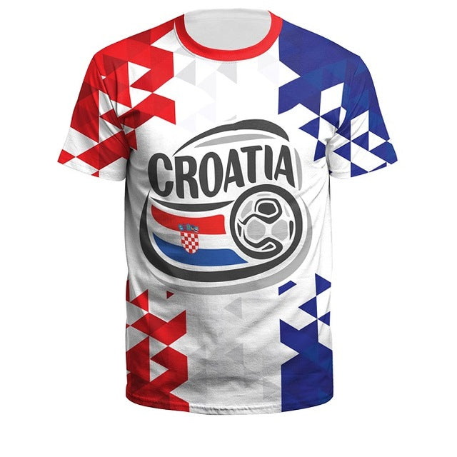 Summer Men/Women Croatia Football Jerseys 3D Printing Sport Tee Soccer Fitness Shirt