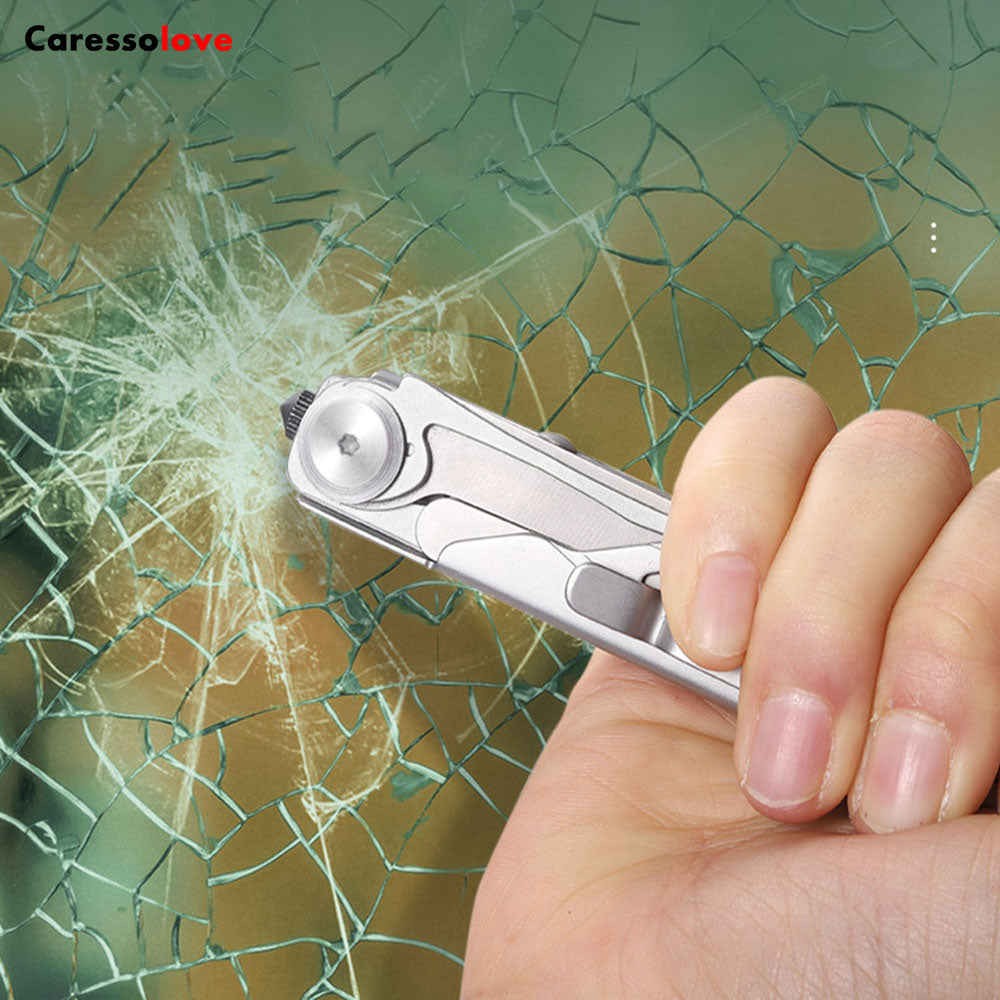 Caressolove 9-in-1 Multitool Pocket Knife With Clip - EDC Multi Tool for Outdoor Adventures