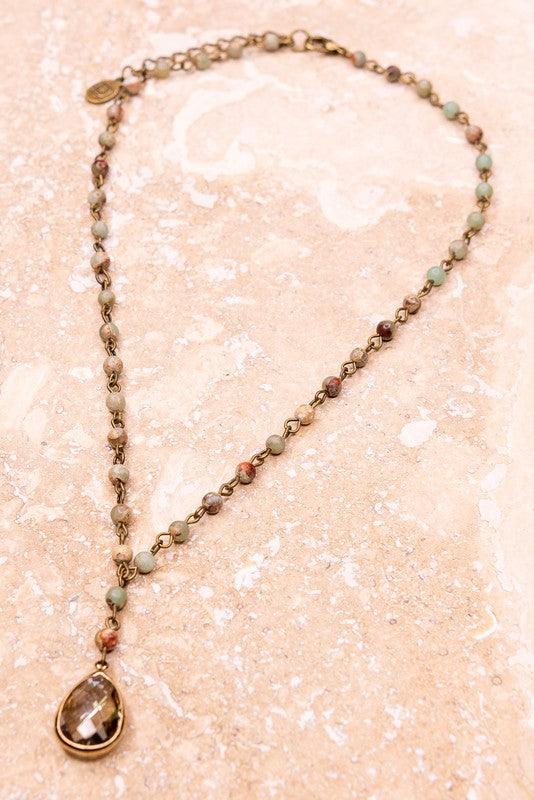 FAYE IMPERIAL JASPER NECKLACE - Adjustable Multilayer Crystal Jewelry
