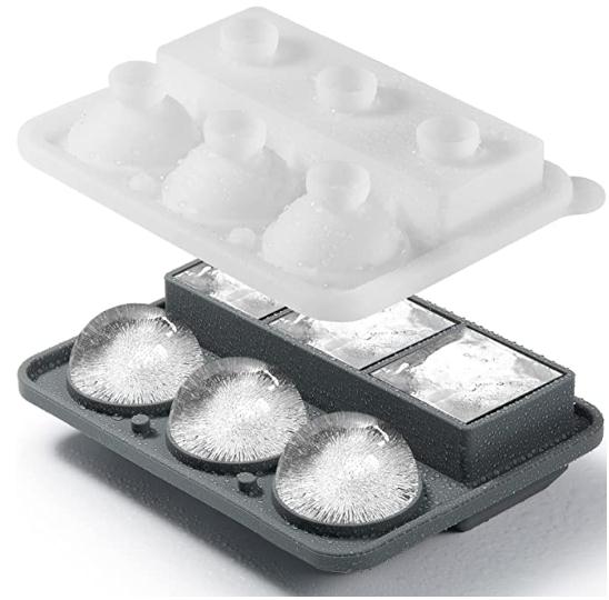 Ice Ball Cube Block Maker Silicone 3D Large Round Sphere Mold for Whiskey & Cocktails