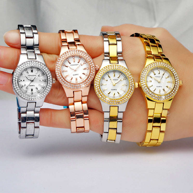 New Women's Watch: Korean Trend Full Diamond Waterproof Fashion Quartz Steel Belt Watch