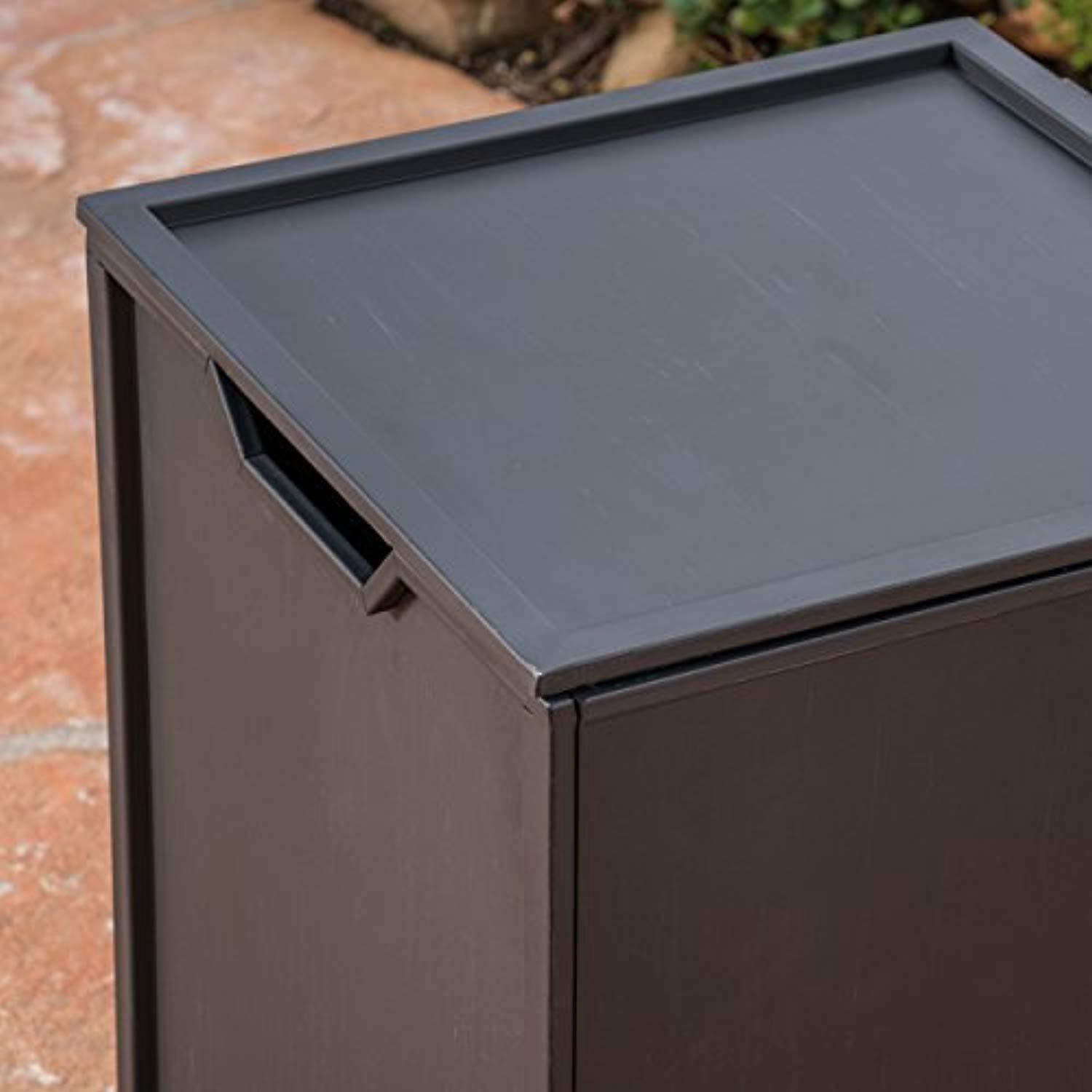 Jasmine Outdoor Dark Grey Finish Iron Rectangular Fire Pit - 50,000 BTU