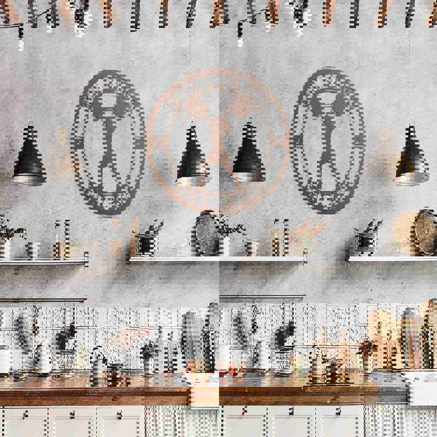 Fitness Lady Metal Wall Art - Custom Gym Decor