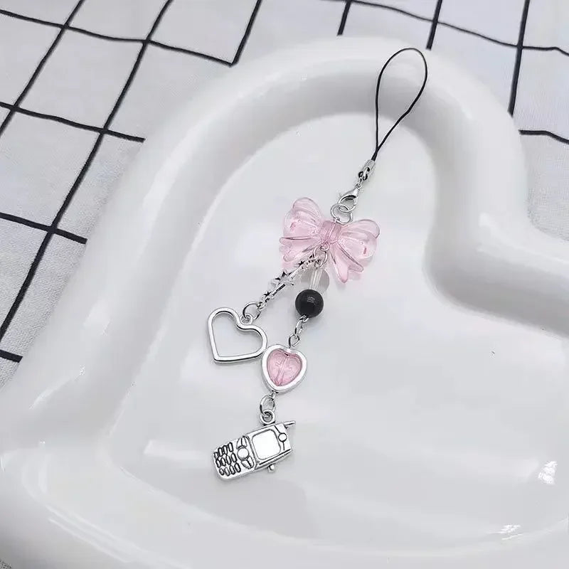 Kawaii Anime Hello Kitty Creative Bow Love Phone Chain Pendant