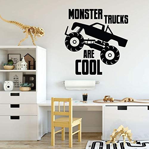 Monster Trucks Vinyl Wall Sticker - Cool Quotes Decal for Kids Room