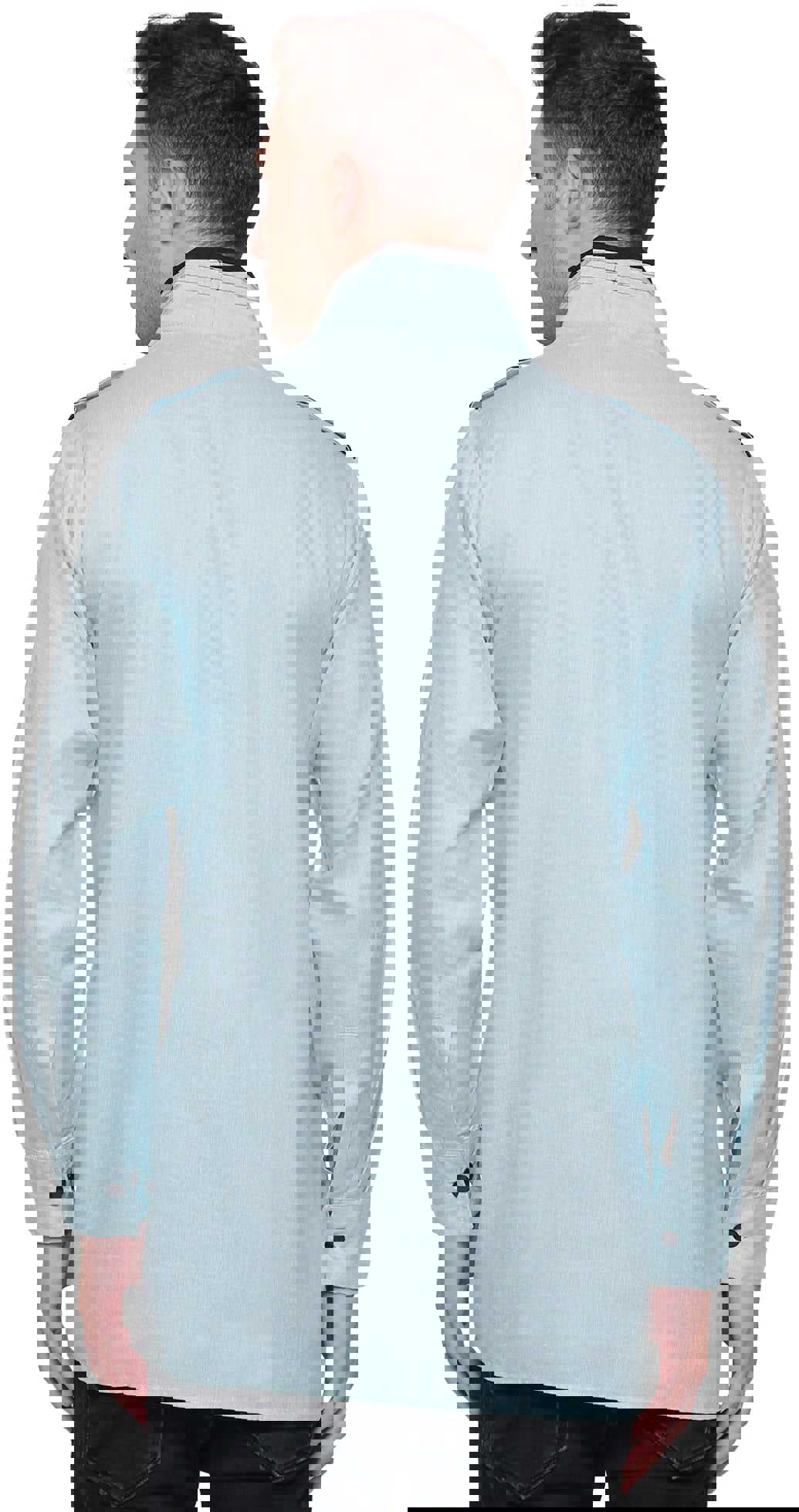Men's Short Kurta Cotton Shirt - Turquoise (India Clothing)