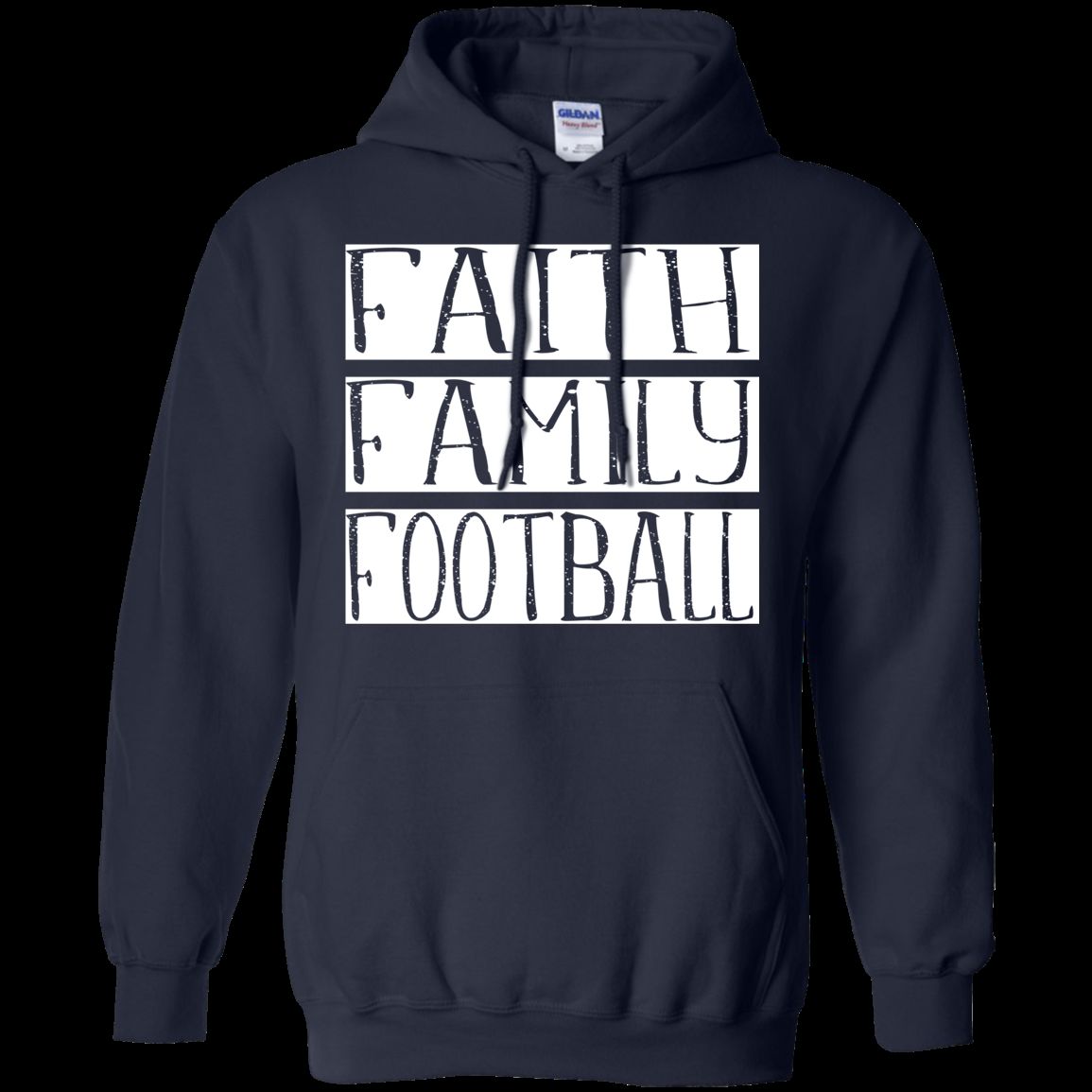 Faith, Family, Football Hoodie - Plush Pullover for Casual Comfort