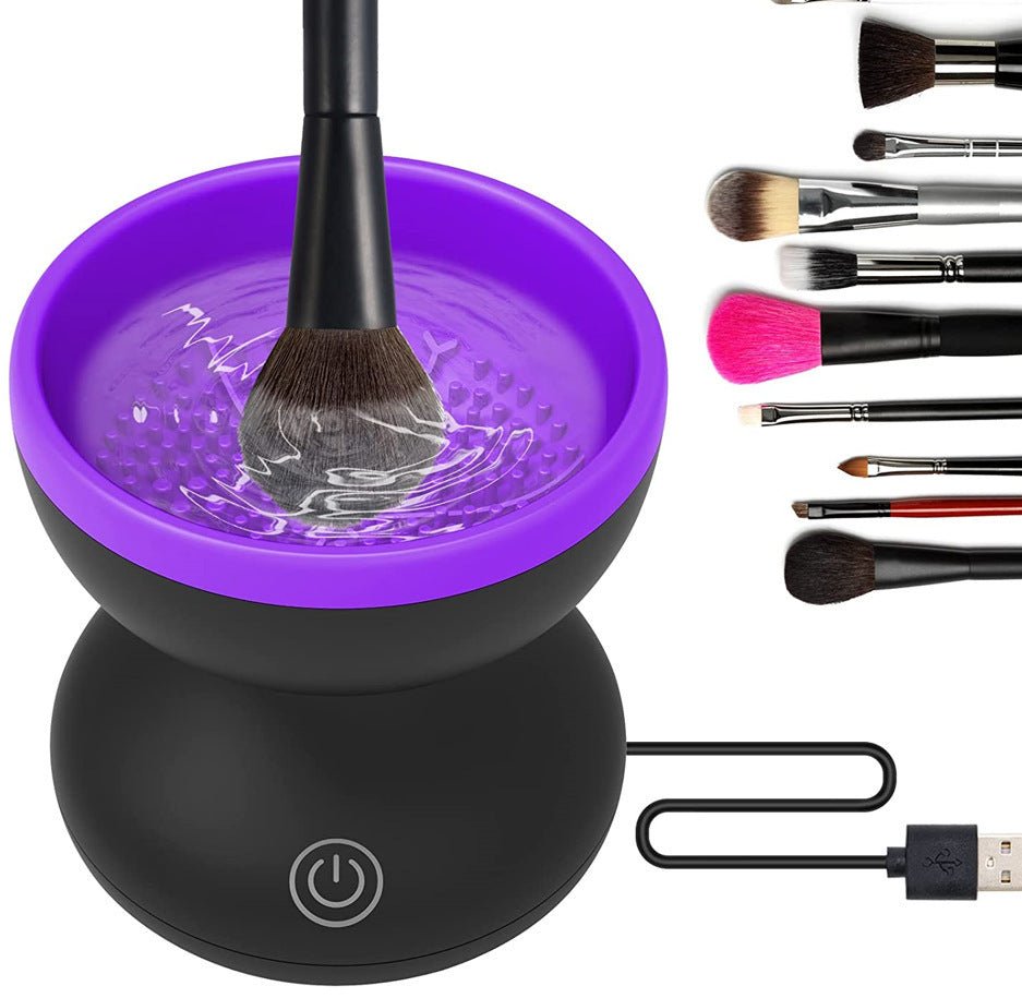 Electric Makeup Brush Cleaner Machine - Portable Automatic USB Cosmetic Brush Cleaner for All Size Brushes