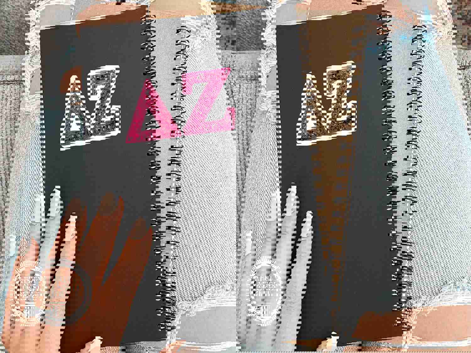 Delta Zeta Sorority Vinyl Sticker - Pink Sequin Decal