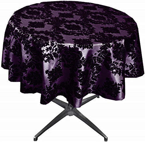 Light Plum Taffeta Flocking Damask Table Rounds for Wedding, Bridal Shower, Baby Shower, Dinner, Special Events, and Home Decor