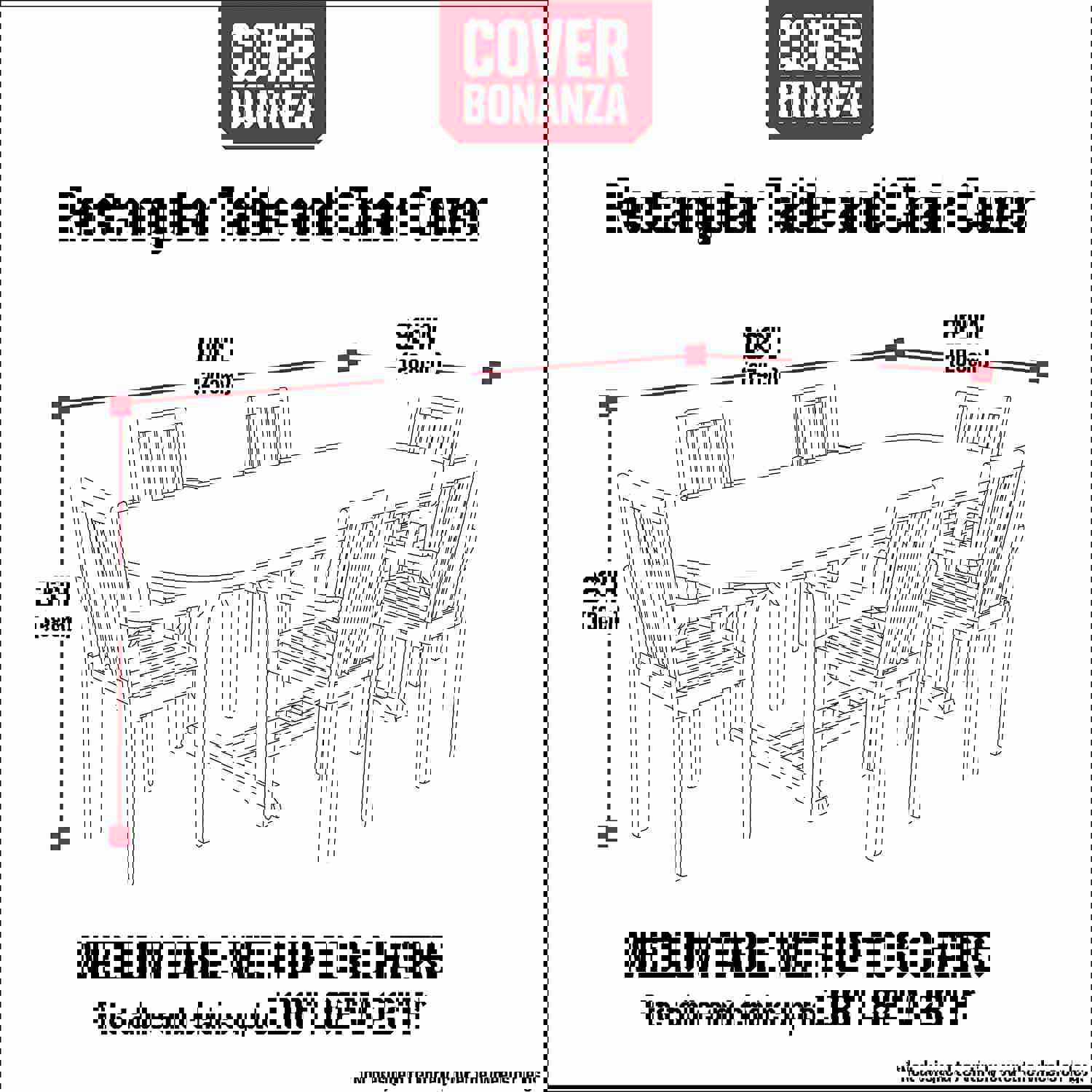 MISC Cover 108 Inch Rectangle Table Chair Polyester Waterproof