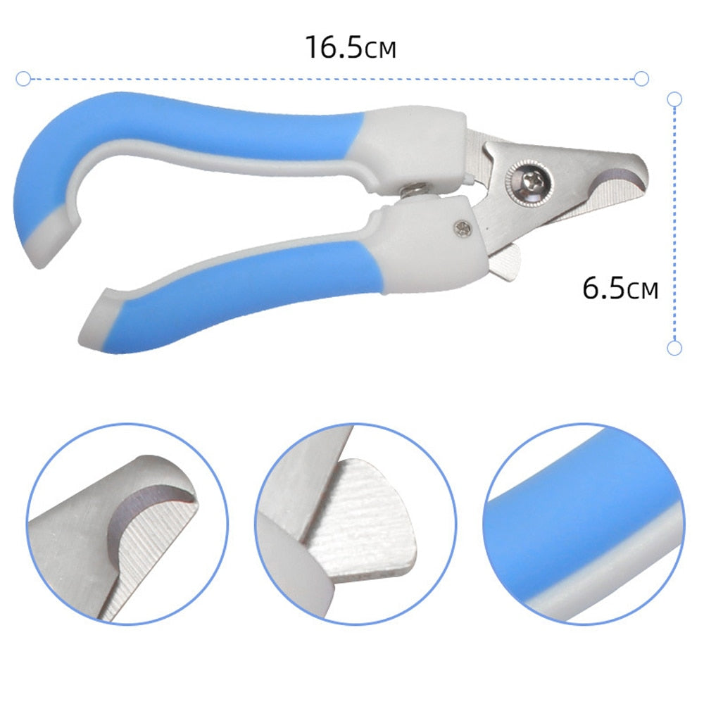 Pet Grooming Nail Clipper - Stainless Steel with Rubber Handle