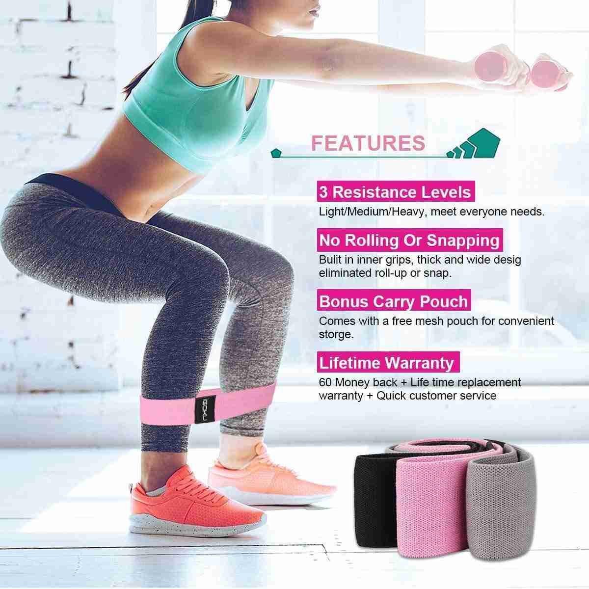 iGOKU Resistance Exercise Bands for Legs and Butt, 3 Pack (2019 Upgrade)