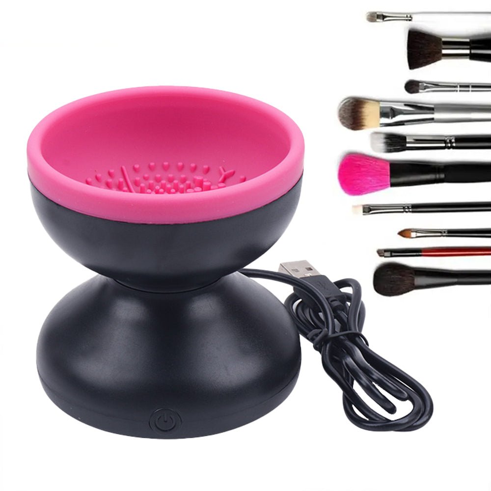 Electric Makeup Brush Cleaner Machine - Portable Automatic USB Cosmetic Brush Cleaner for All Size Brushes