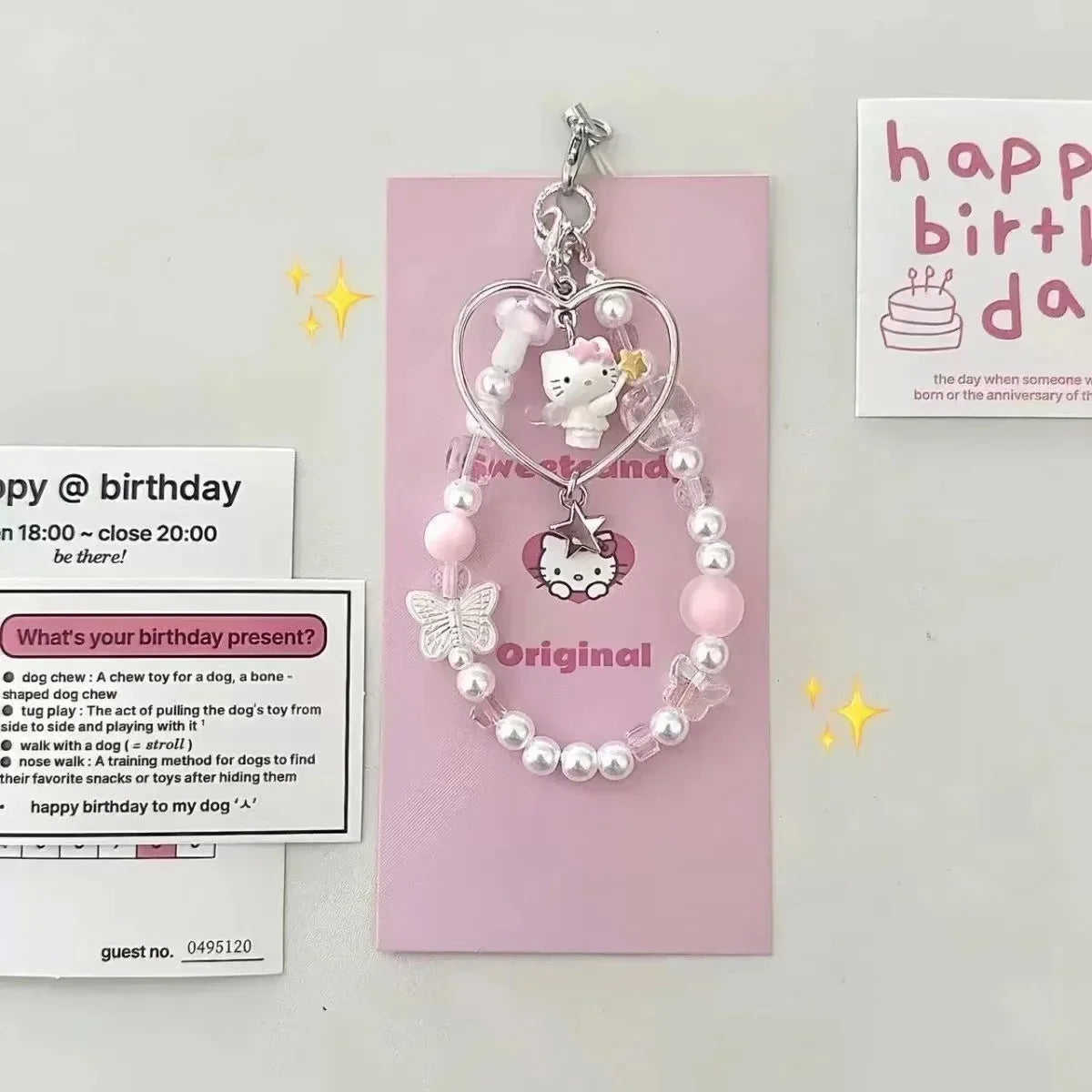 Kawaii Anime Hello Kitty Creative Bow Love Phone Chain Pendant