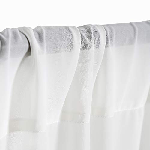 White Backdrop Curtain Drapes 10ft by 8ft Romantic Sheer Chiffon Fabric Background Wedding Backdrop
