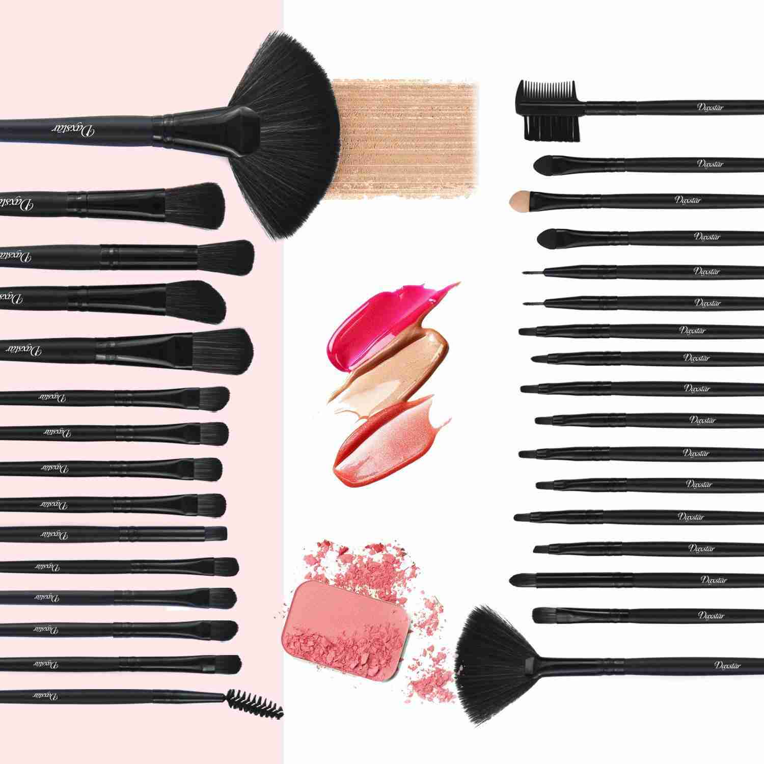 32-Piece Black Makeup Brush Set for Full Face Makeup Application