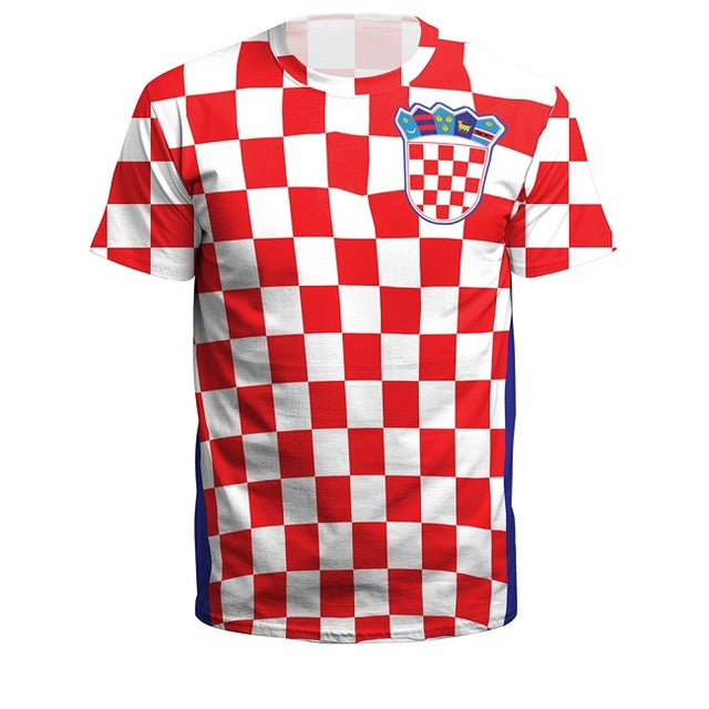 Summer Men/Women Croatia Football Jerseys 3D Printing Sport Tee Soccer Fitness Shirt
