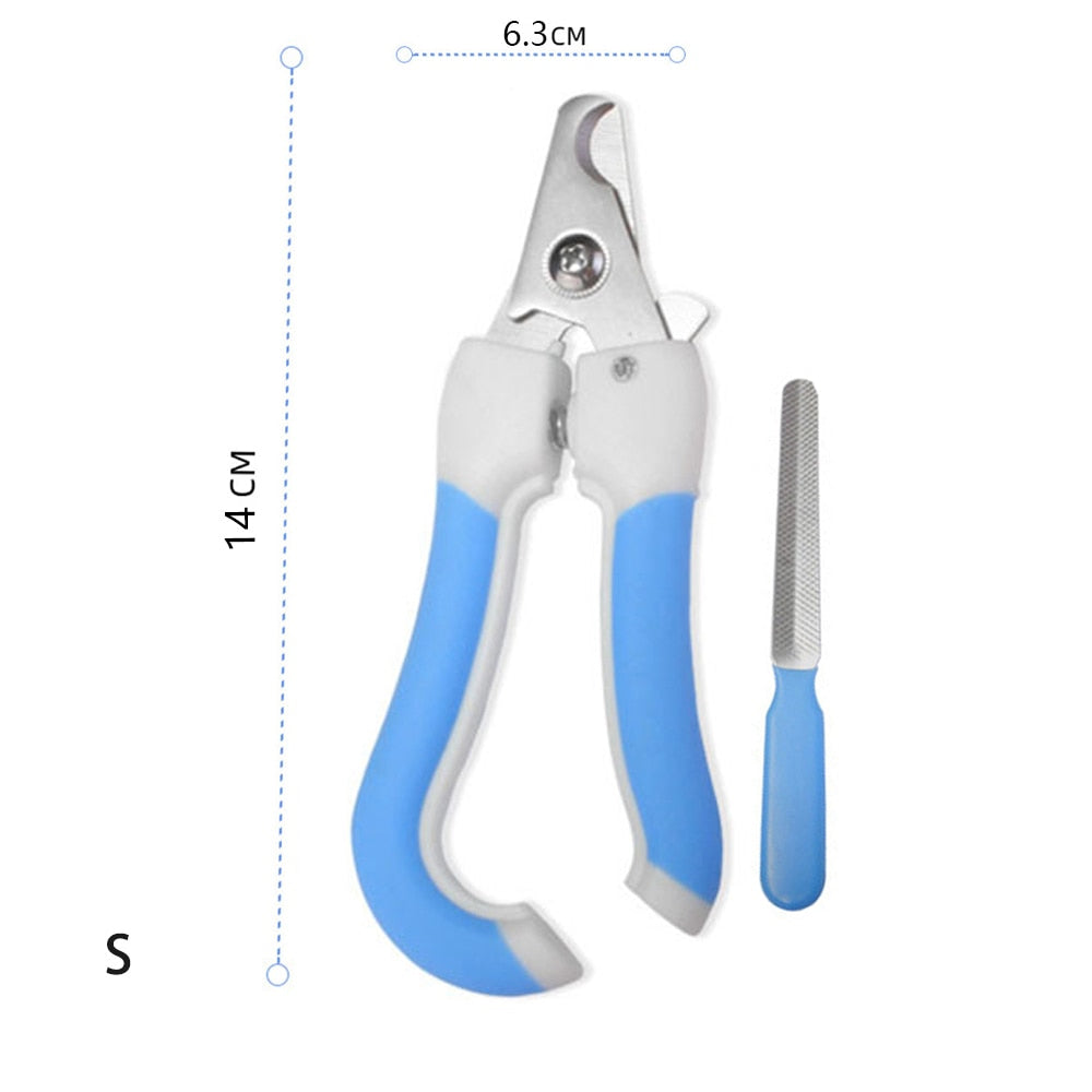 Pet Grooming Nail Clipper - Stainless Steel with Rubber Handle