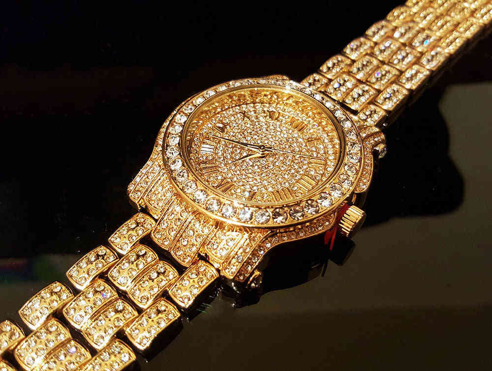 Iced Out Lab Diamond Watch, Bracelet & Power Plug Necklace Gift Set