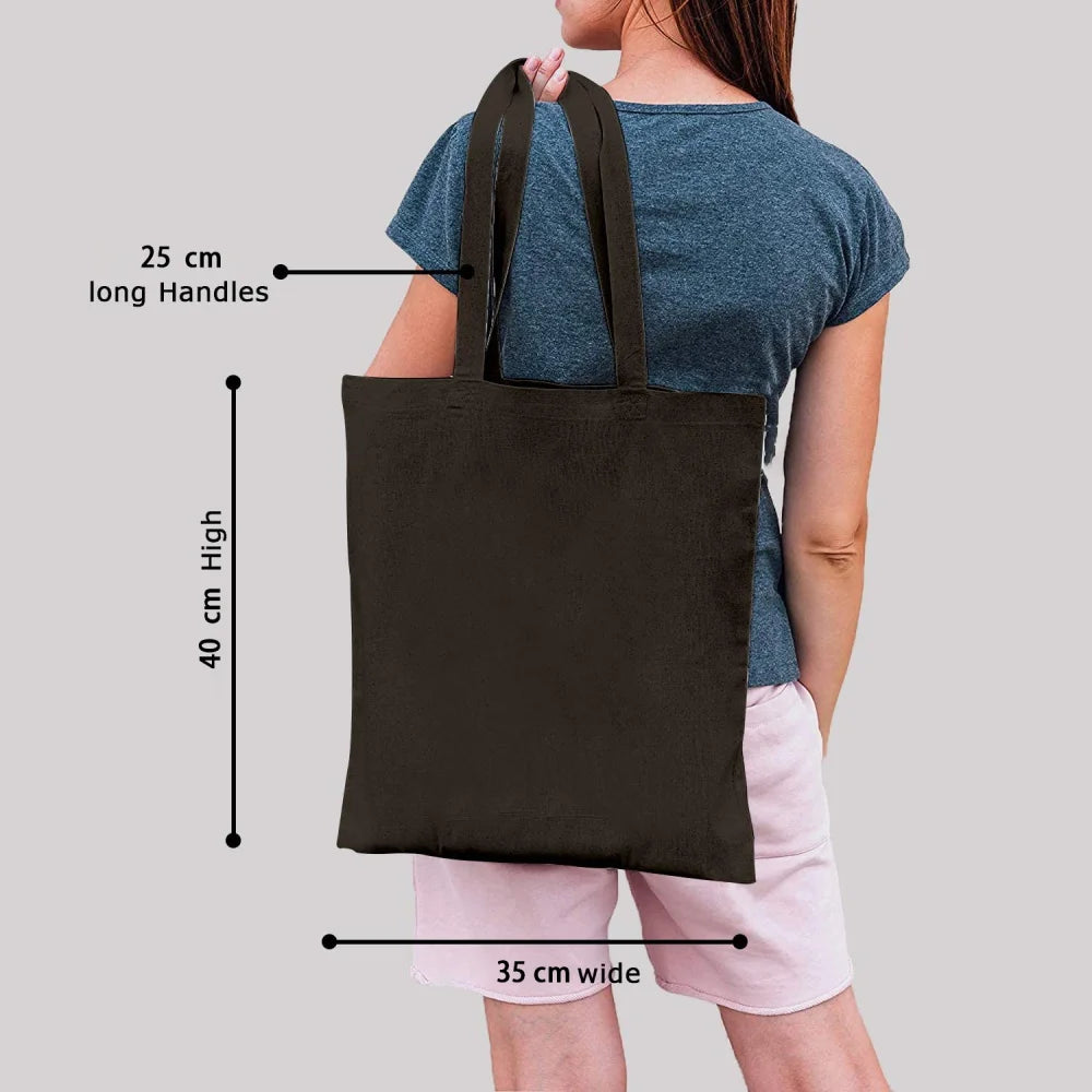 Women's Fashion Canvas Shopping Bag with White Picture Print - Large Capacity Reusable Tote Shoulder Bag