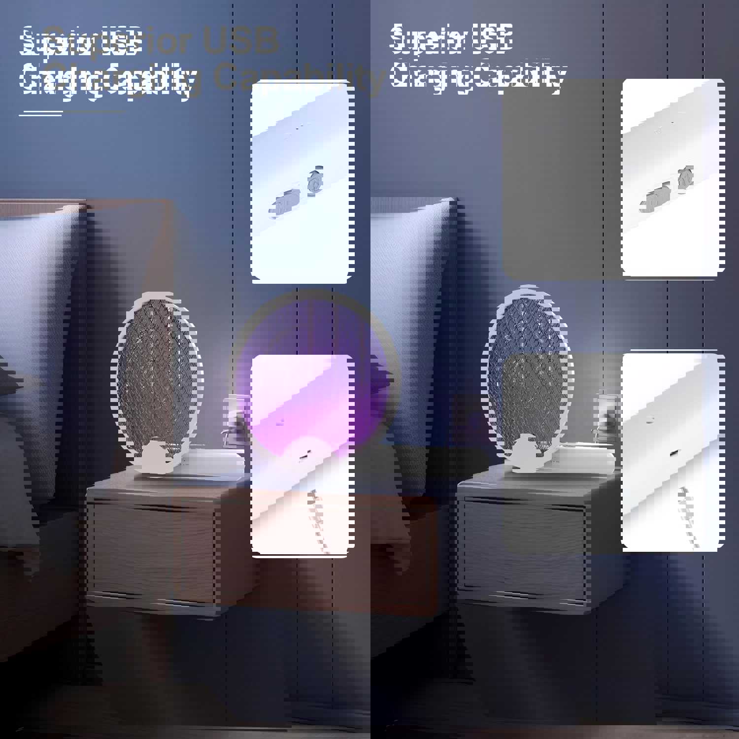 iHave Electric Fly Swatter - Rechargeable 2-in-1 Bug Zapper for Indoor and Outdoor Use