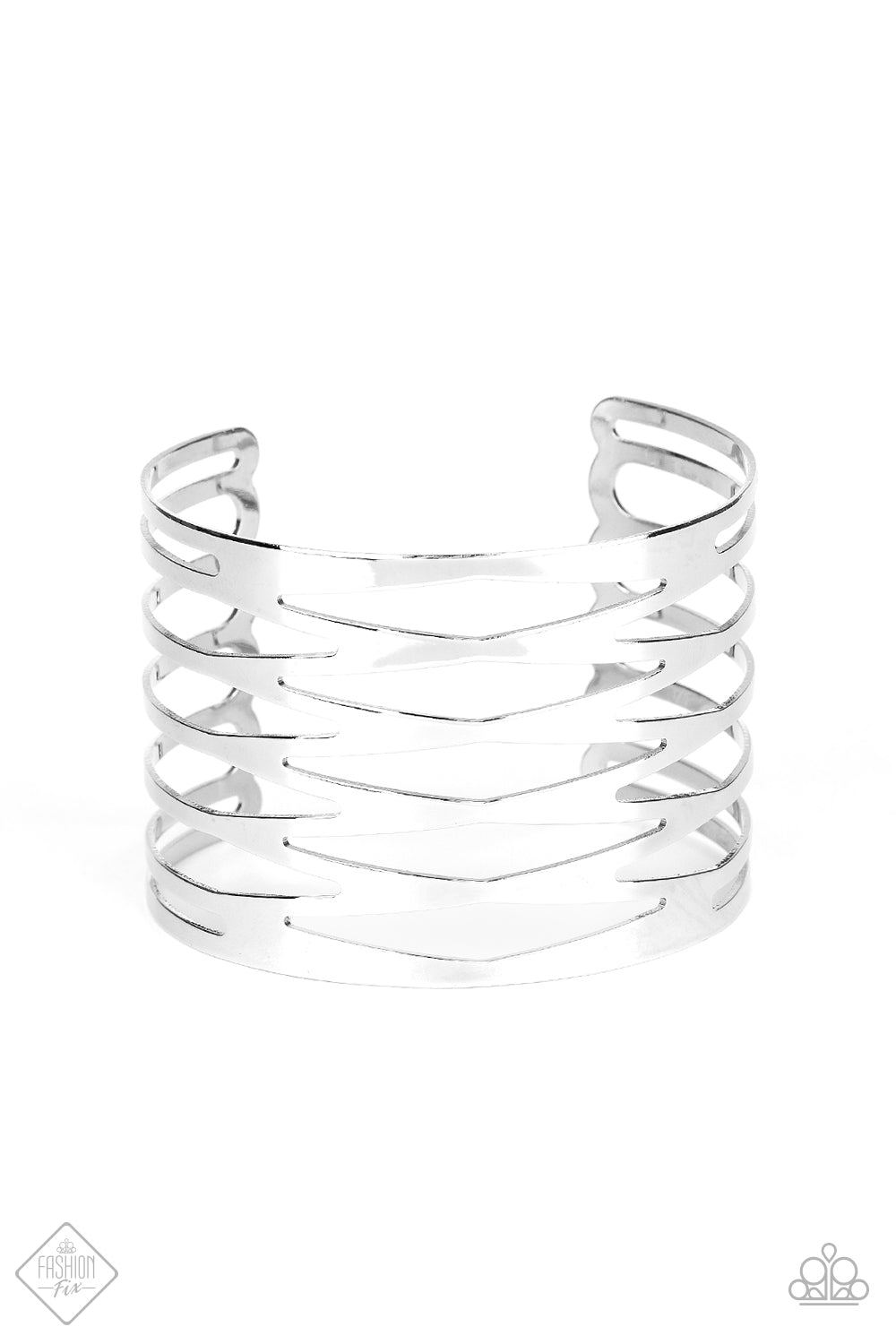 Paparazzi Keep Them On Edge - Silver Cuff Bracelet - Trend Blend / Fashion Fix Exclusive