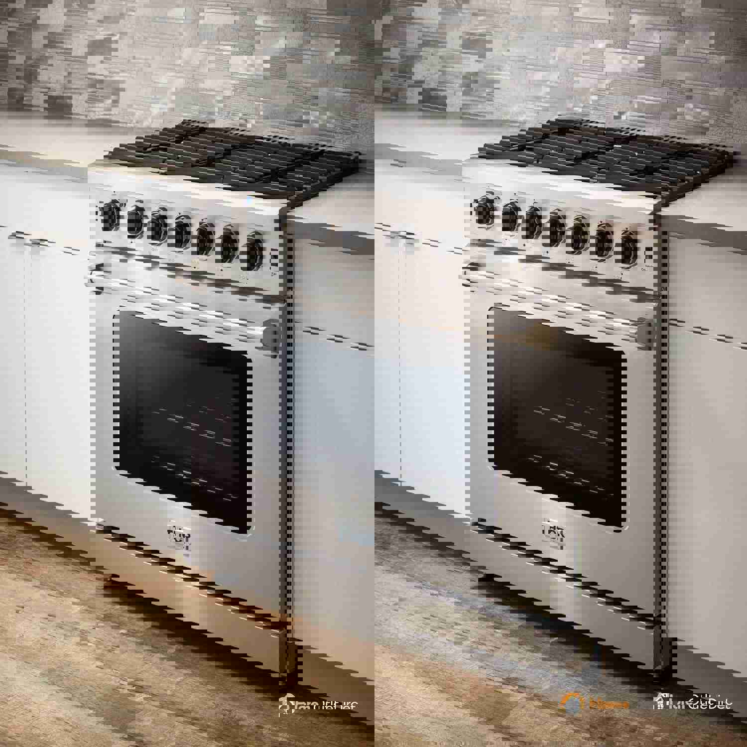 Thor Kitchen 5-Piece Appliance Package - Stainless Steel Gas Range, Refrigerator, Hood, Dishwasher & Wine Cooler