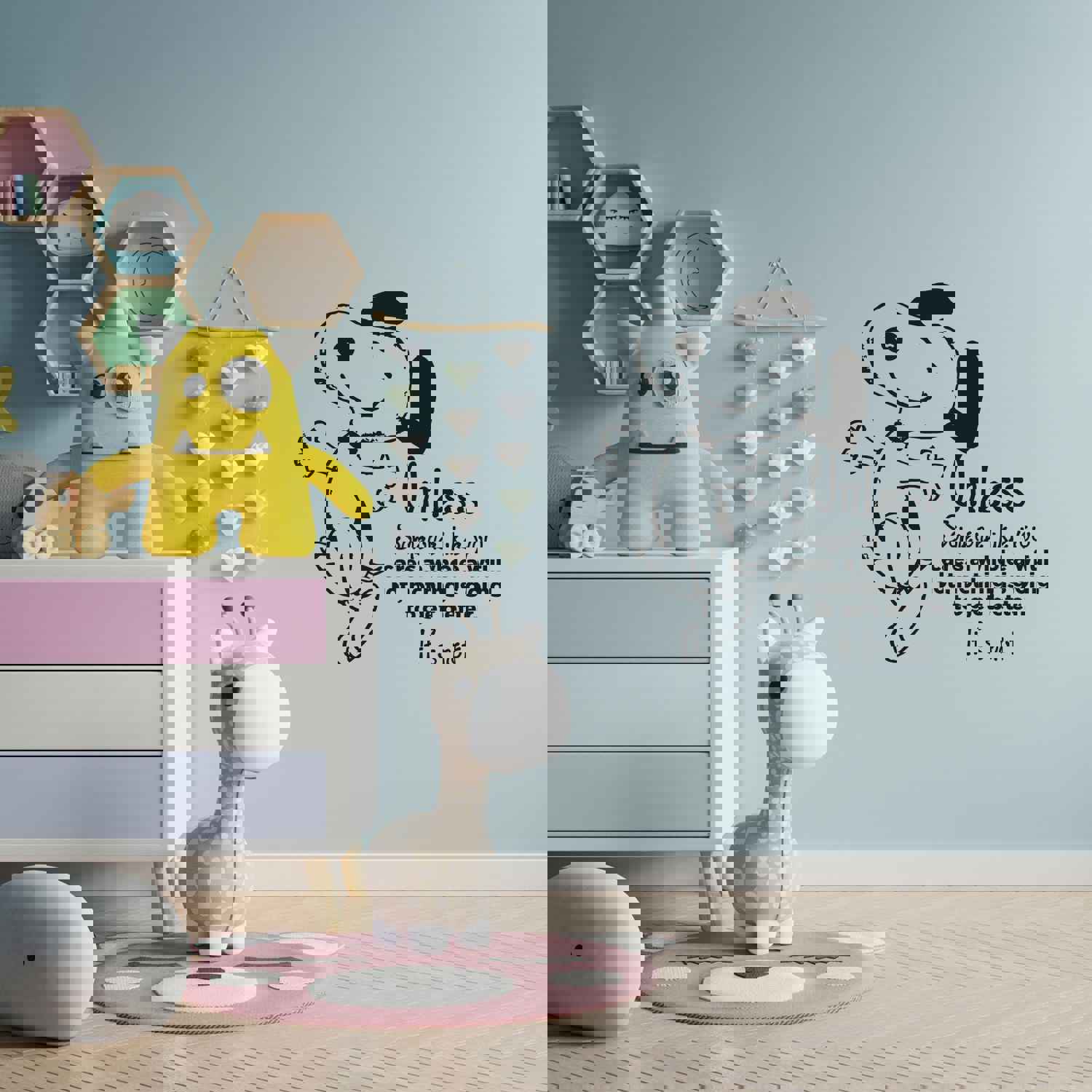 Snoopy Vinyl Wall Art Sticker Decal - Unless Someone Like You Cares A Whole Awful Lot