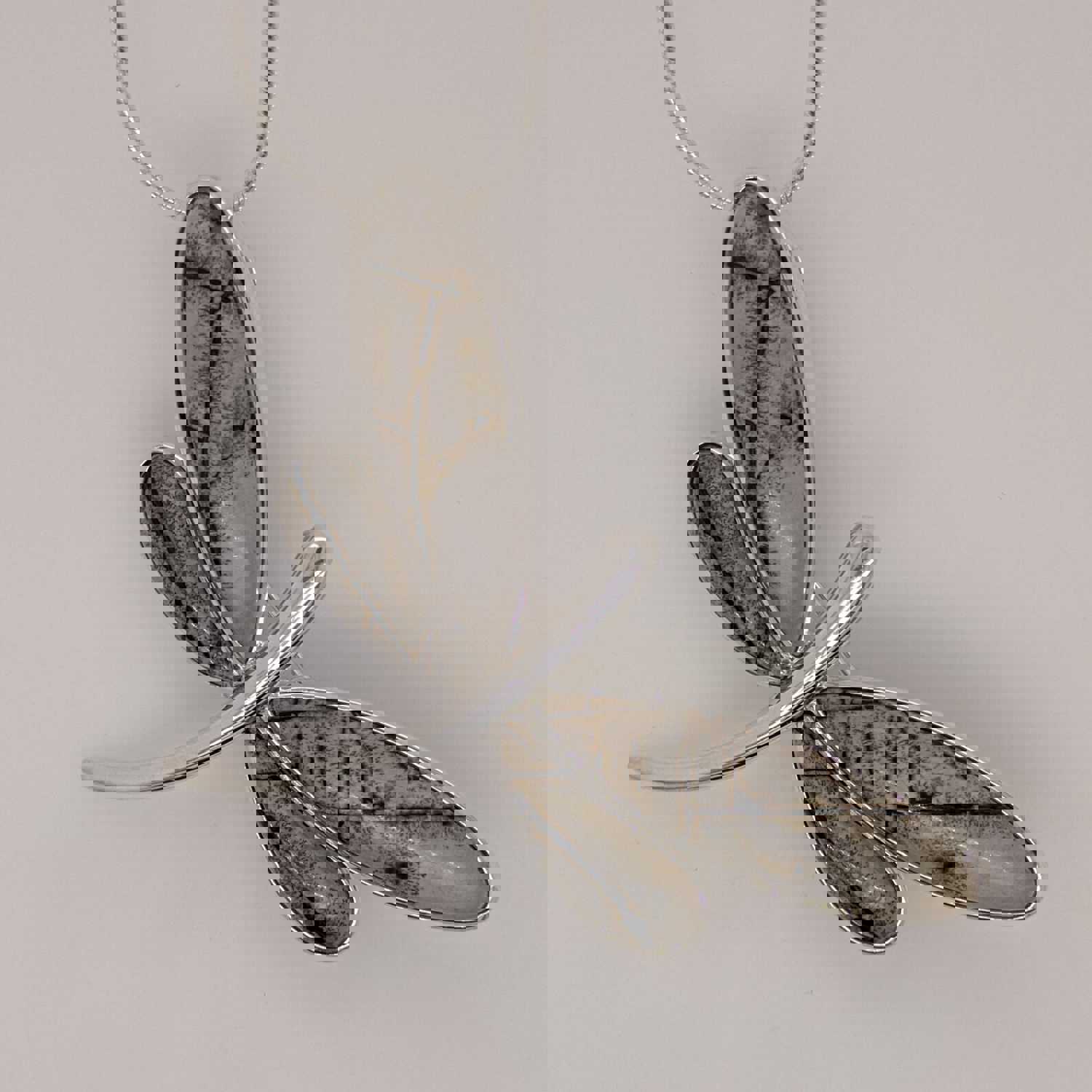 Sterling Silver Paintbrush Agate Dragonfly Pendant/Pin