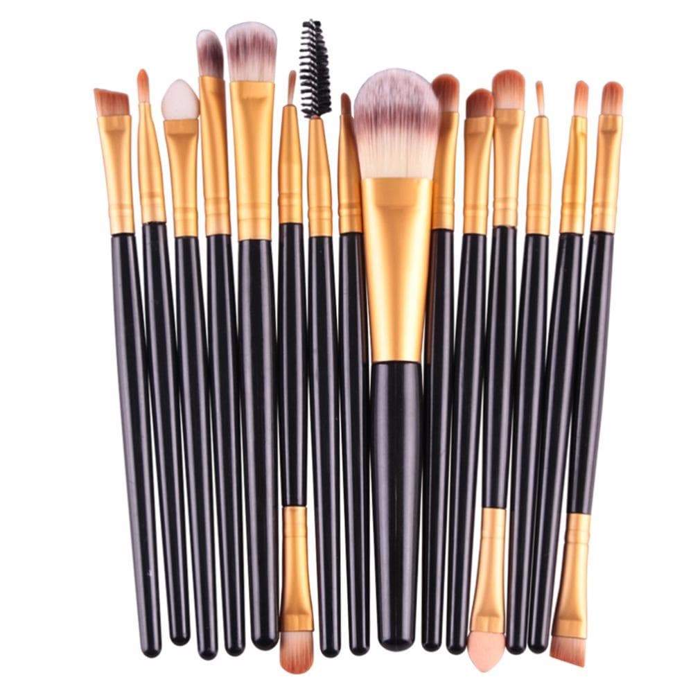 MAANGE Pro 15Pcs Makeup Brushes Set - Eye Shadow, Foundation, Powder, Eyeliner, Eyelash & Lip Makeup Brush Kit