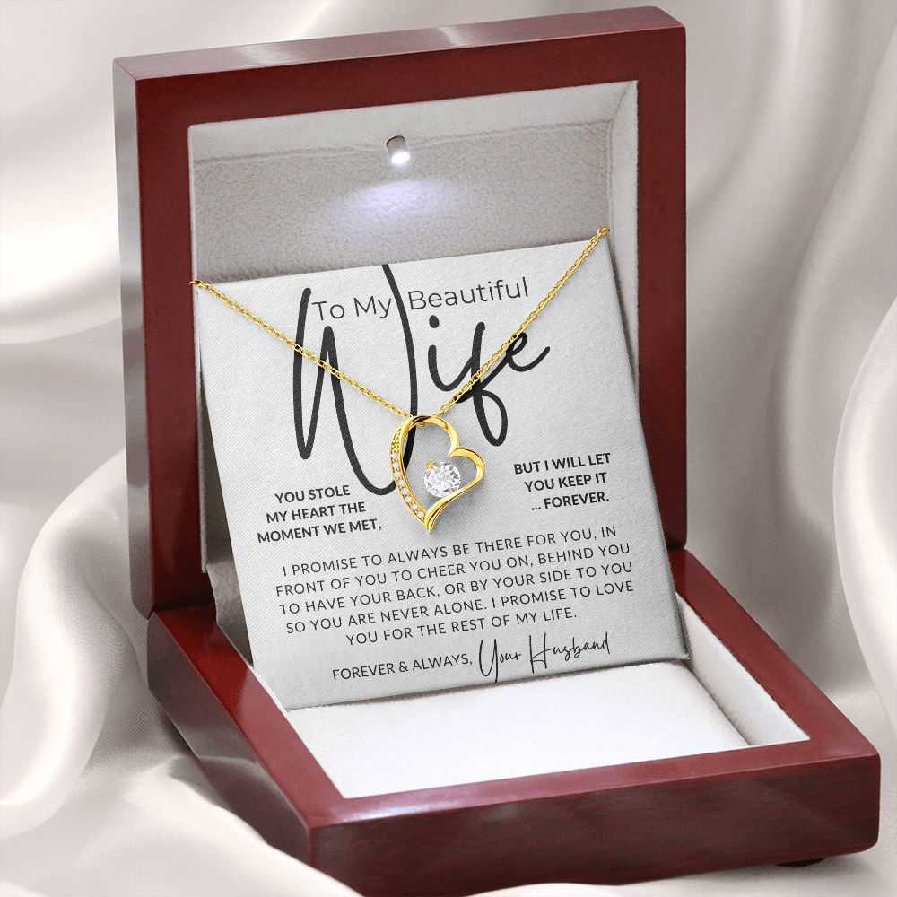 You Stole My Heart - Open-Heart Pendant Necklace for Wife