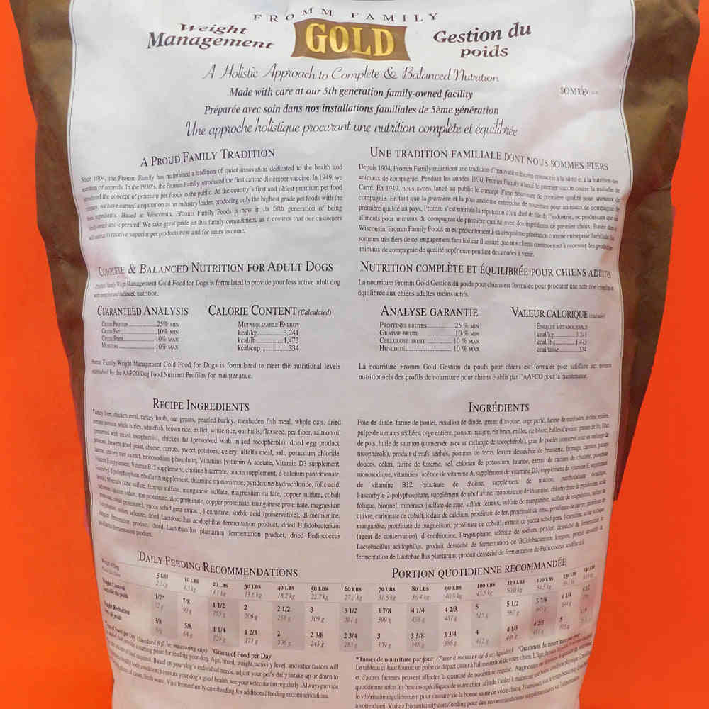 Fromm Gold Weight Management Dry Dog Food for Adult Dogs