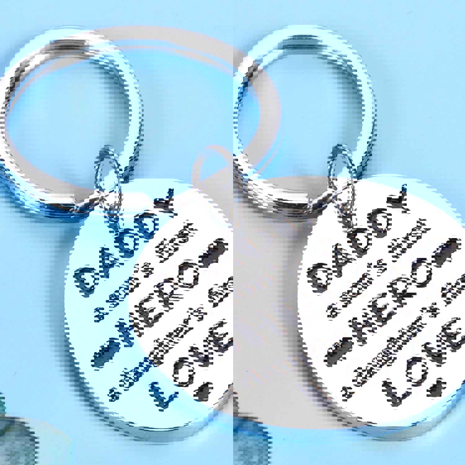 Dad Keychain - Birthday Fathers Day Gifts for Daddy from Daughter Son Kids