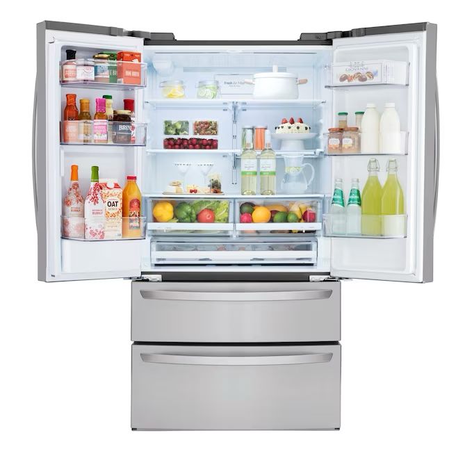 LG 28.6-cu ft 4-Door French Door Refrigerator with Ice Maker and Water Dispenser (Stainless Steel) ENERGY STAR