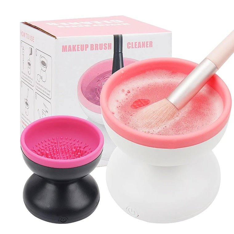 Electric Makeup Brush Cleaner Machine - Portable Automatic USB Cosmetic Brush Cleaner for All Size Brushes