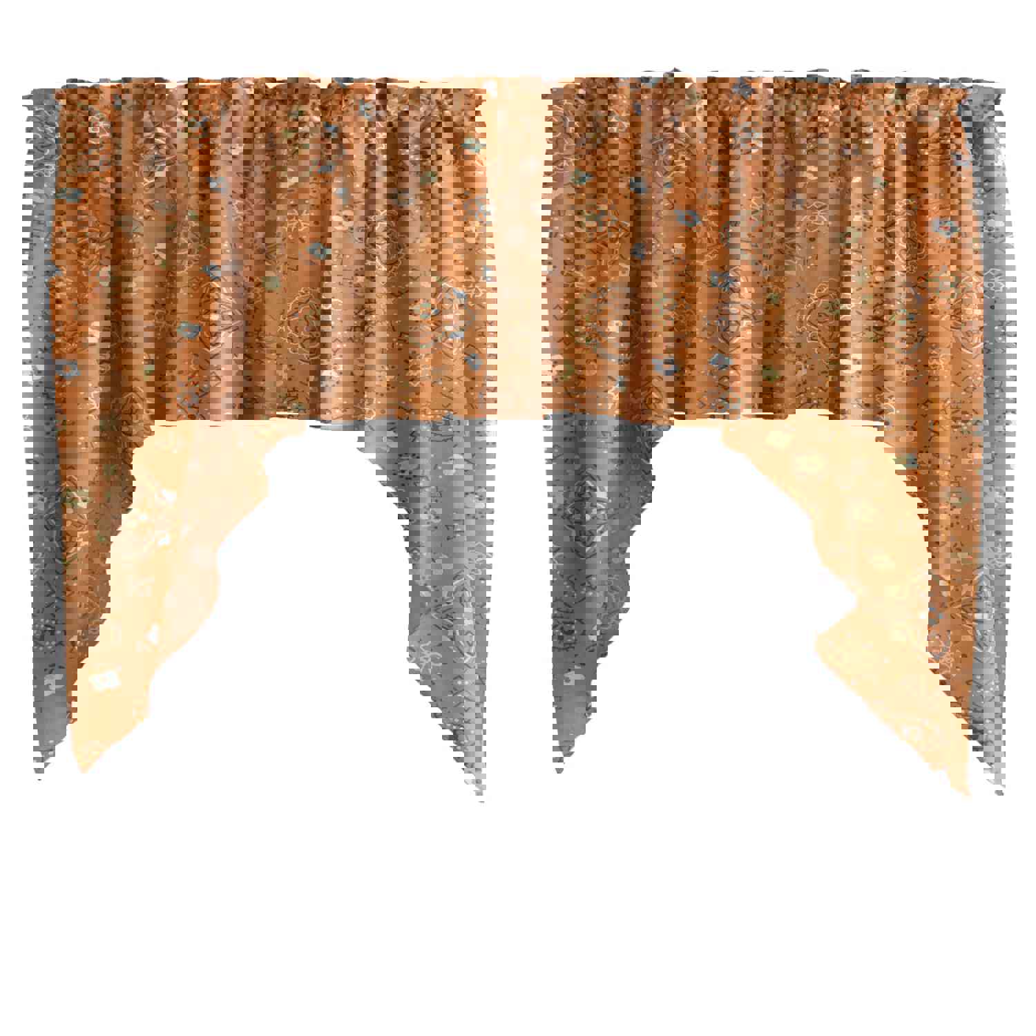 Swag Valance Cotton Floral Bandanna Paisley Print 58 Wide / 36 Tall