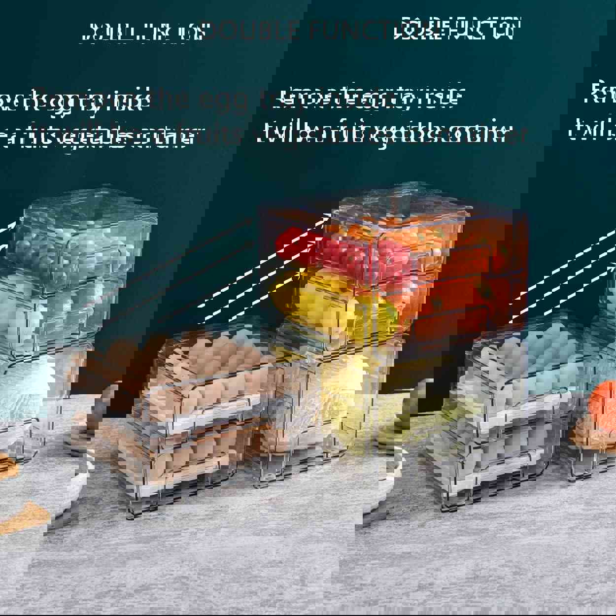 CoopBenPT 32 Grid Egg Holder for Refrigerator - Double Layer Egg Basket with Lids, Multifunctional Food Organizer