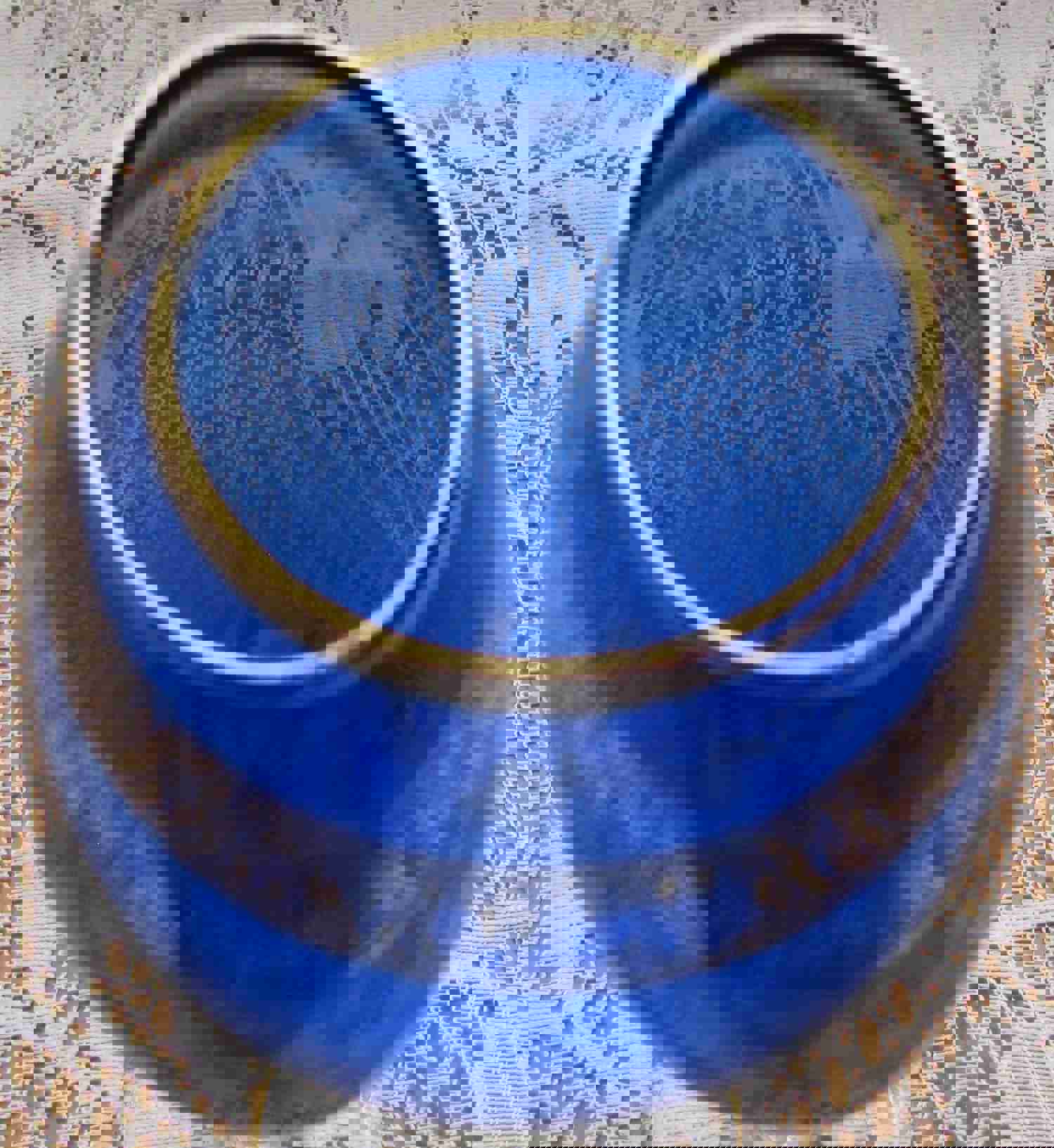 Vintage 7 Wine Glass with Gold Ring - Elegant Handcrafted Glassware